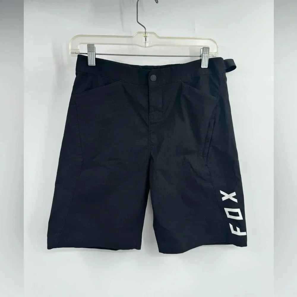 Fox Black Athletic Shorts with White Logo